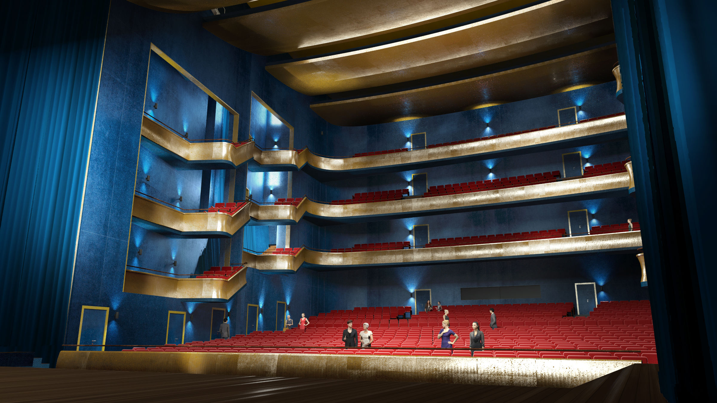 Visualisierung des Opernsaals der neuen Oper Frankfurt